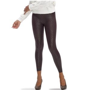 HUE sleek effects high rise layering weightless brown leopard leggings size L